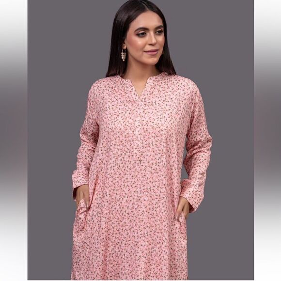 HINA MIRZA PAKISTANI DESIGNER COORD FLORAL 2 PIECE DRESS - Picture 3 of 4